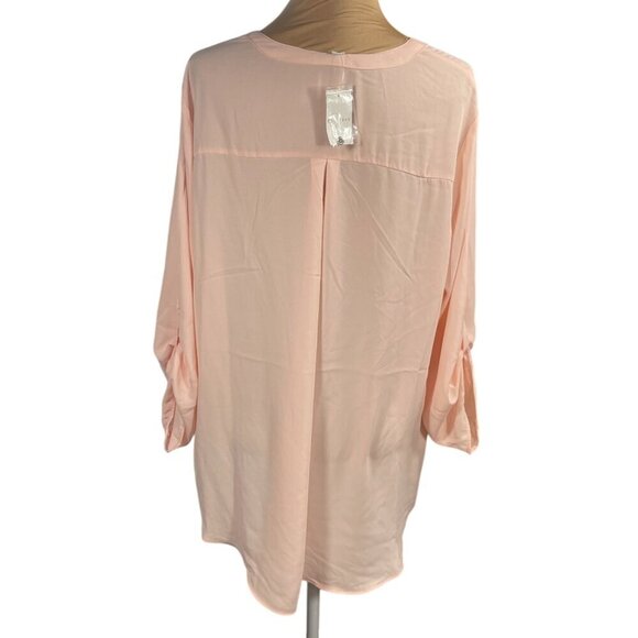 New Est. 1946 Cato Popover Top Blush Pink V-Neck Tunic Size 18/20W - Picture 3 of 8